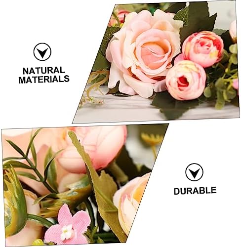 PRETYZOOM Artificial Rose Wreath Door Decor