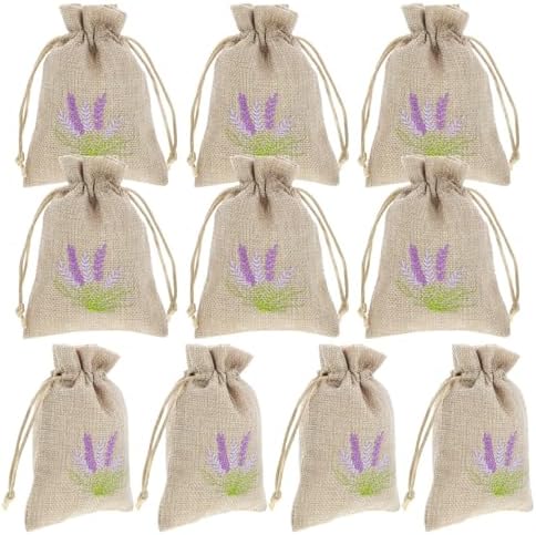 iplusmile Lavender Sachet Bags 10 Pack Linen Drawstring Pouch