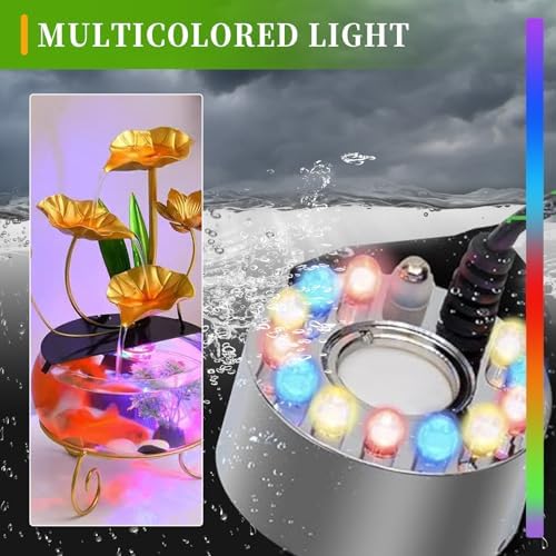 Indoor Water Fountain with Fish Tank and Crystals