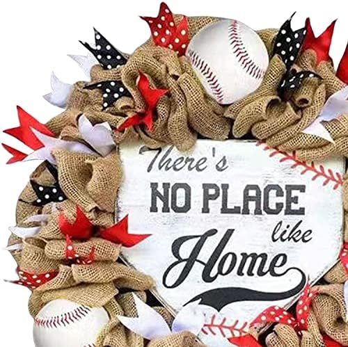 Baseball Wreath Fourth of July Decor Front Door Garland