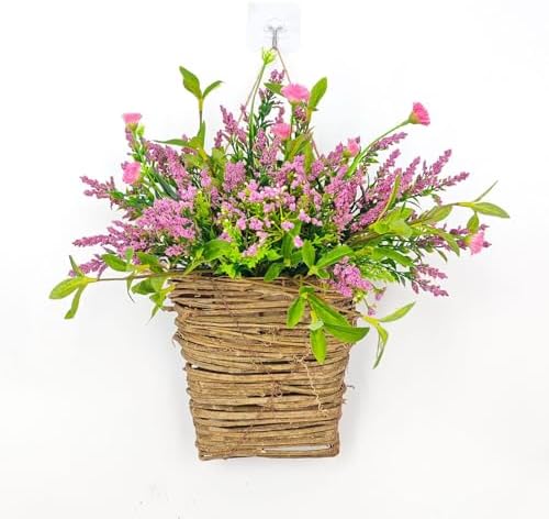 Flower Door Hanger Basket Wreath - Pink 1181 x 1535 Inch