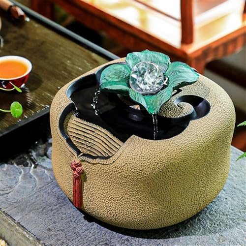 Yellow Resin Indoor Tabletop Water Fountain