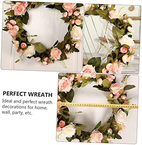 ERINGOGO Pink Rose Wreath Hanger Front Door Decor