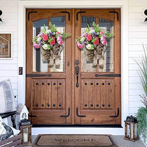 HELLORSO Peony Door Wreath Spring Summer Decor
