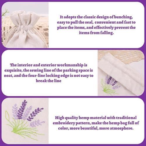 Generic Embroidered Lavender Sachets with Drawstring