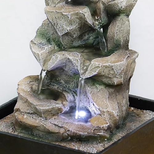 Modern Tabletop Waterfall Fountain with Rockery Design