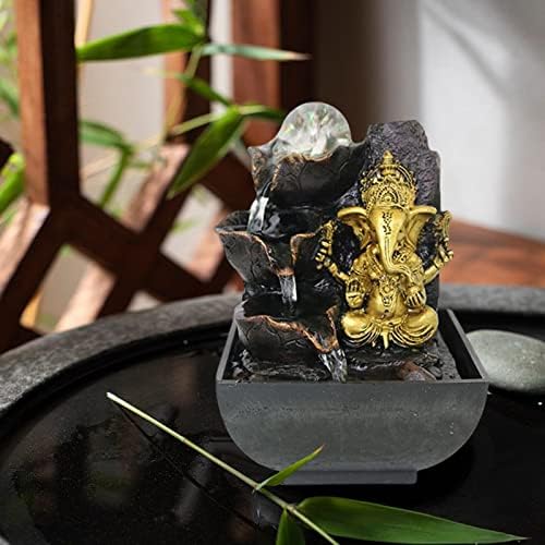 Buddha Ganesha Statue Water Fountain Decor 13x13x18cm