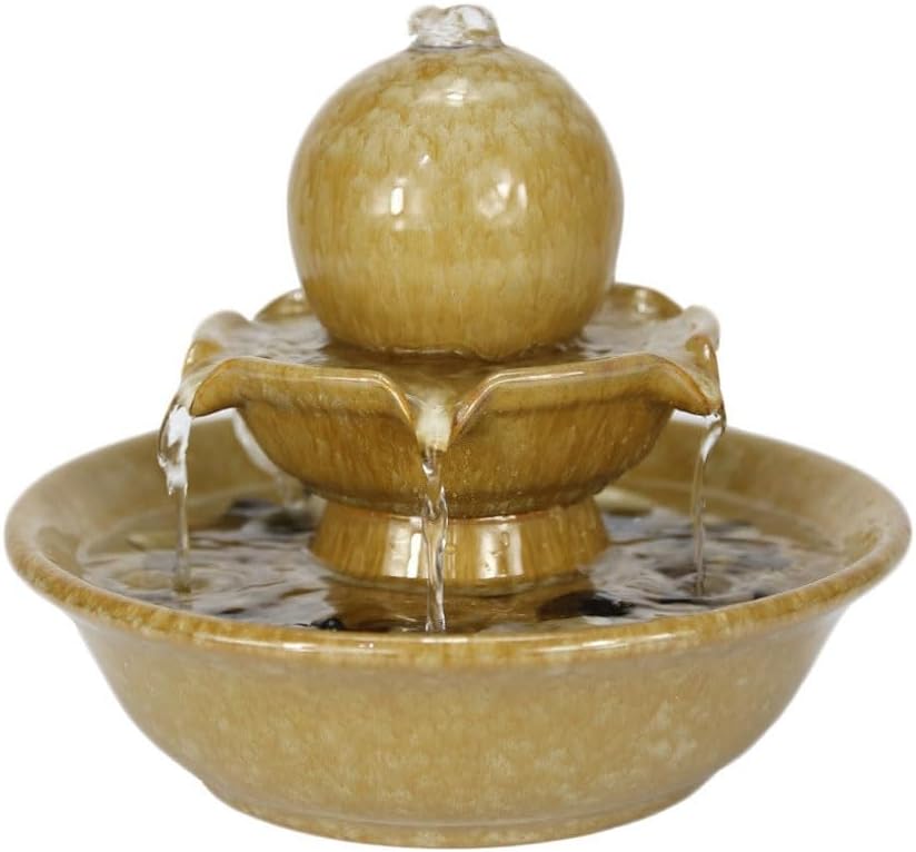 Modern Ceramic Tabletop Fountain for Home Office and Living Room