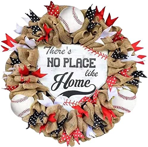 Baseball Wreath Fourth of July Decor Front Door Garland