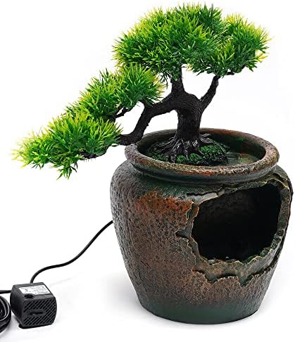 Goudergo Tabletop Waterfall Fountain with LED Lights