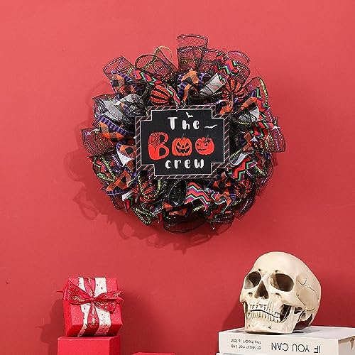 Halloween Wreath Door Decor Witch Hat