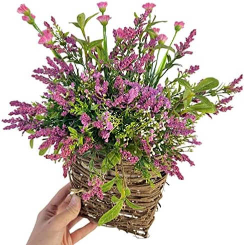 Cream Hydrangea Door Wreath Basket with Wildflowers
