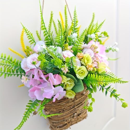 Daisy Wreath Spring Door Decor Basket Wreath
