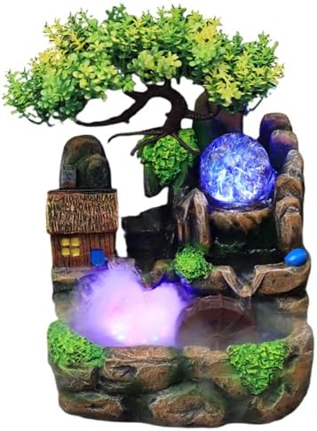 Sanfiyya Tabletop Water Fountain with LED Lighting