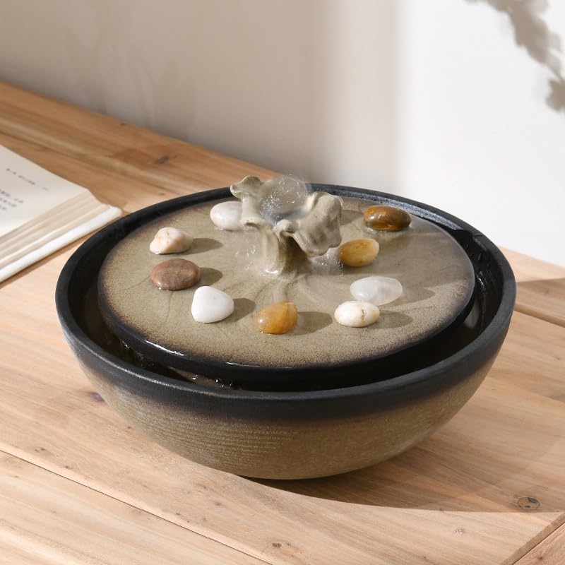 Indoor Tabletop Fountain with 4 Bonus Crystal Stones