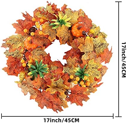 Autumn Door Wreath 45cm Fall Maple Gold Decor