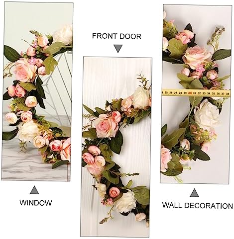 ERINGOGO Pink Rose Wreath Hanger Front Door Decor