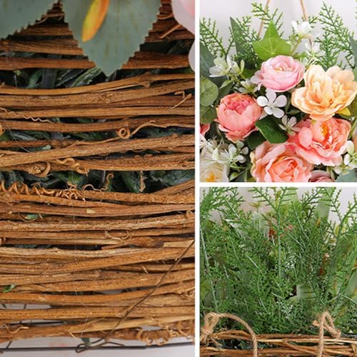 2024 New Cream Hydrangea Door Wreath Basket