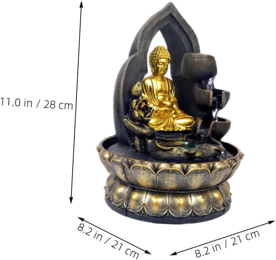 Buddha Statue Resin Tabletop Fountain with LED Light