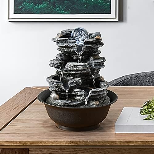 Elegant Tabletop Fountain with Rotatable Decor