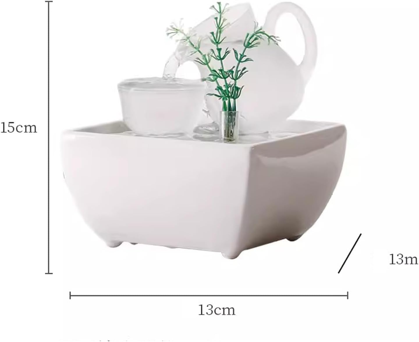 QETGISLL Indoor Tabletop Water Fountain with Calla Lily Design