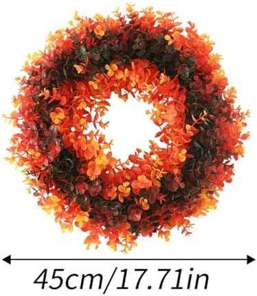 ROSELUO Colorful Plastic Wreath 16x16 Inches Front Door Decor