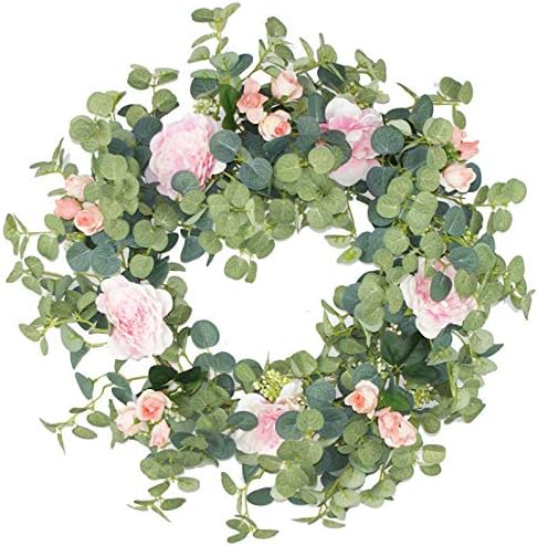 Artificial Rose and Eucalyptus Wreath Welcome Sign