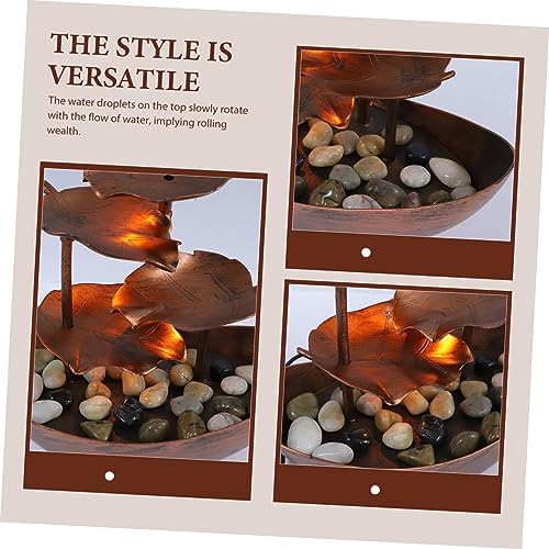 LIFKOME Tabletop Waterfall Fountain with LED Night Light