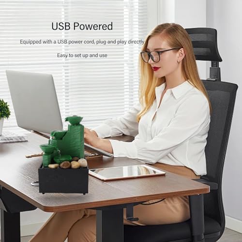 Tabletop Fountain with LED Light and USB Power