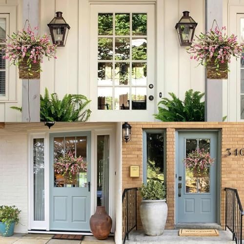 Manutox Cream Hydrangea Door Wreath Basket Decor