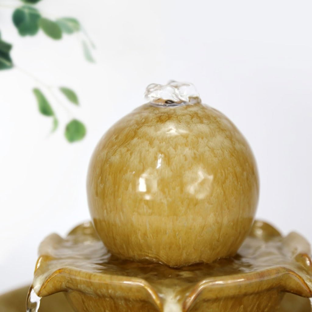 Modern Ceramic Tabletop Fountain for Home Office and Living Room