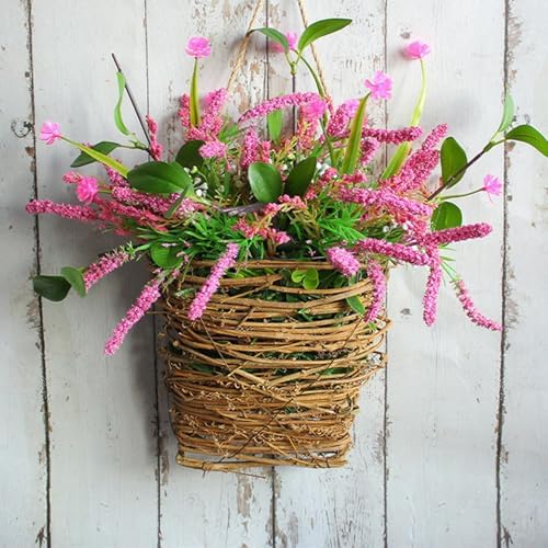 Wildflower Basket Wreath Door Hanger Decor