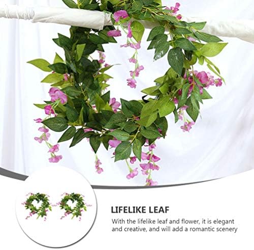 2pcs Artificial Wisteria Flower Wreath Front Door Decor
