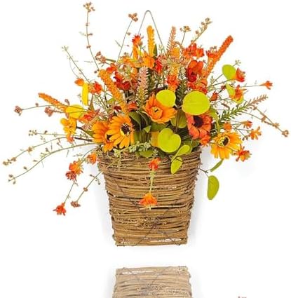 Fall Front Door Flower Basket 137in Autumn Wreath Decor