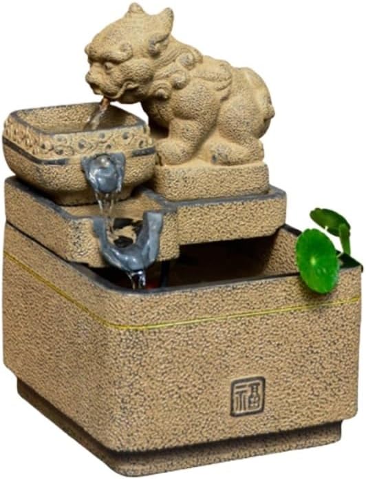 Eexbz Tabletop Water Fountain Home Office Decor