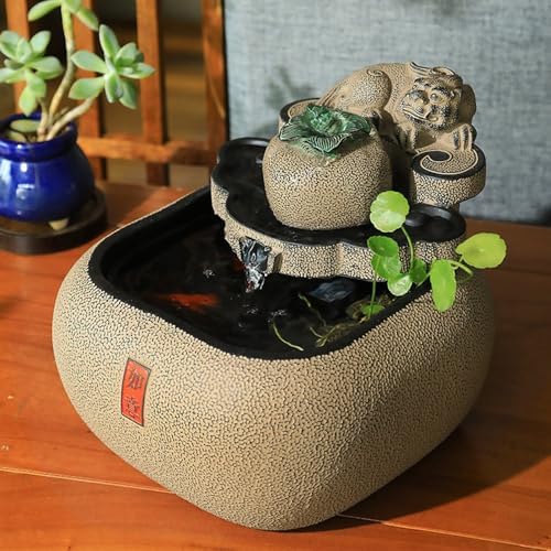 Chinese Style Tabletop Fountain with Circulating Water for Decor