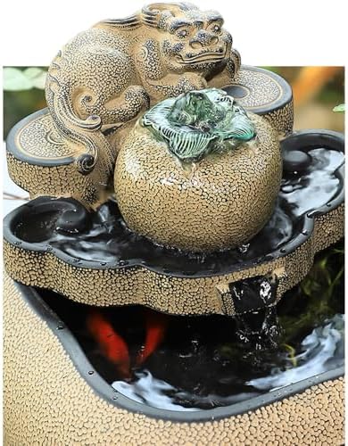 Chinese Style Tabletop Fountain with Circulating Water for Decor