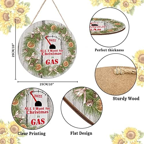 Farmhouse Door Hanger Funny Christmas Wreath 10x10 Wood Sign