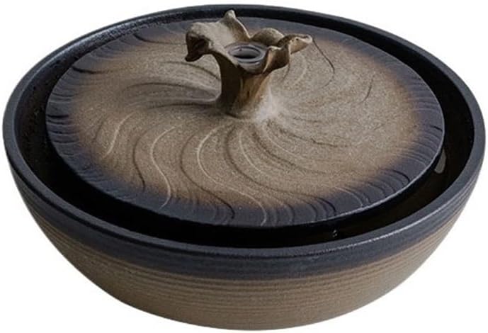 Brown Ceramic Tabletop Water Fountain for Feng Shui