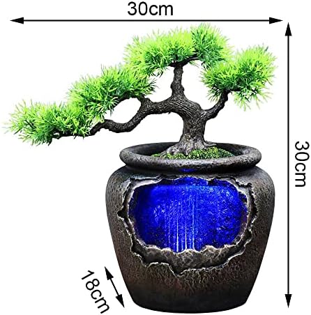Goudergo Tabletop Waterfall Fountain with LED Lights