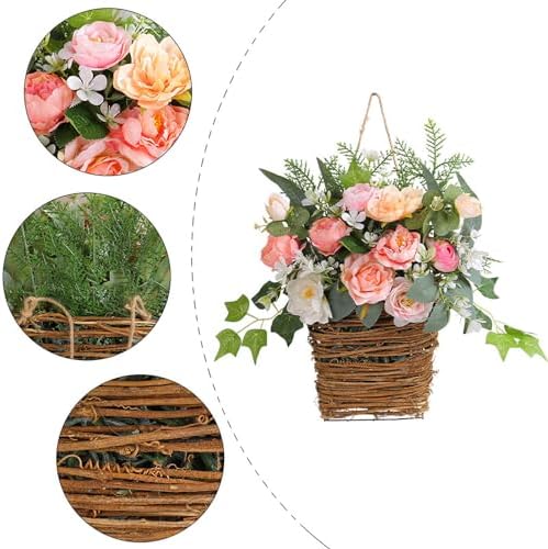 2024 New Cream Hydrangea Door Wreath Basket