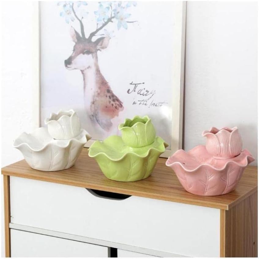Lotus Leaf Tabletop Fountain Ceramic Indoor Decor