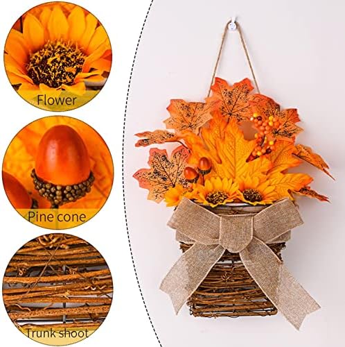 Faux Floral Wreath Basket for Front Door