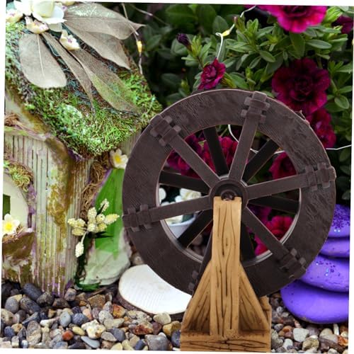 Waterfall Fountain Wheel Tabletop Decor Rotating Water Wheel with Support Stands for Zen Gardens