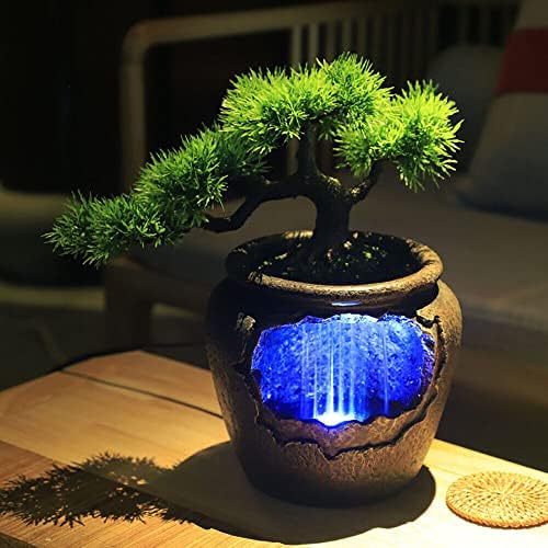 Goudergo Tabletop Waterfall Fountain with LED Lights