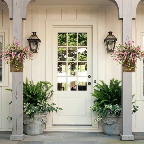 Wildflower Door Wreath Spring Summer Decor Farmhouse Welcome Sign for Home Wedding Mothers Day and Seasonal Celebrations