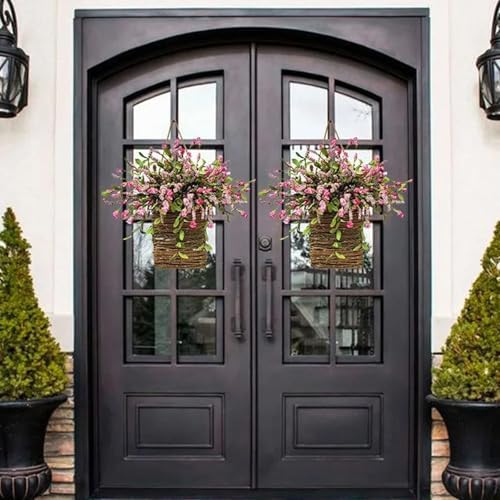 Wildflower Door Wreath Spring Summer Decor Farmhouse Welcome Sign for Home Wedding Mothers Day and Seasonal Celebrations