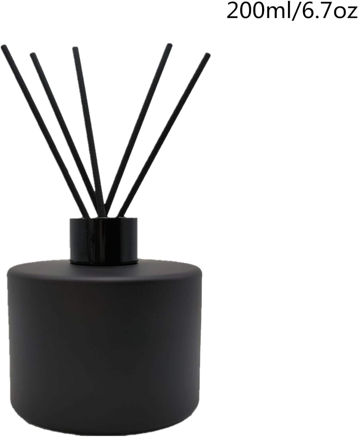 2PCS Matte Black Glass Diffuser Bottles with Essential Oil Sticks