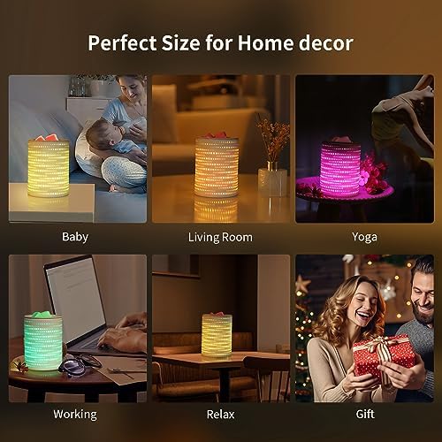 Wax Melt Warmer Ceramic Oil Burner with Timer and LED Color Changing