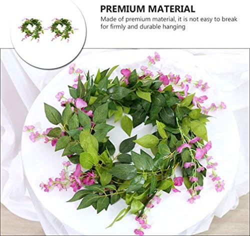2pcs Artificial Wisteria Flower Wreath Front Door Decor